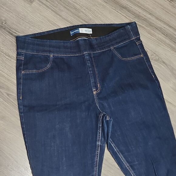 EUC Old Navy Dk Blue Mid Rise Rockstar Super Skinny Jeggings - Picture 4 of 6